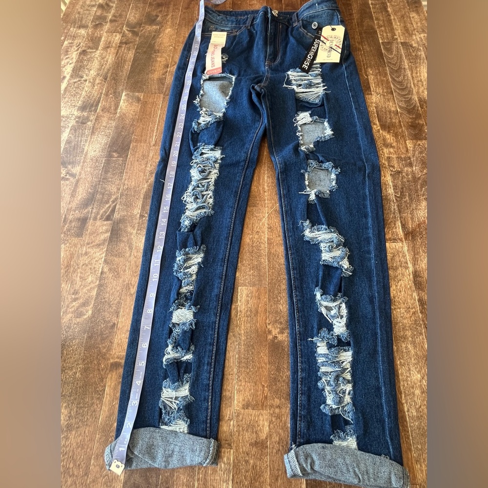 Distressed Blue Jeans
